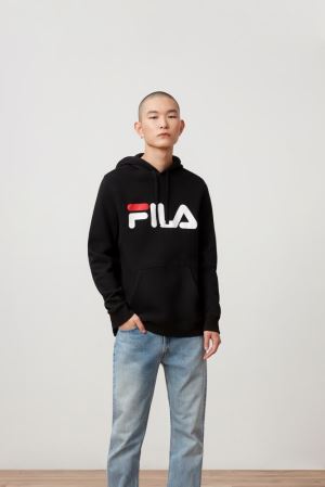 FILA Flori Hoodies Black / Red / White,Mens Clothing | CA.QILHSW723